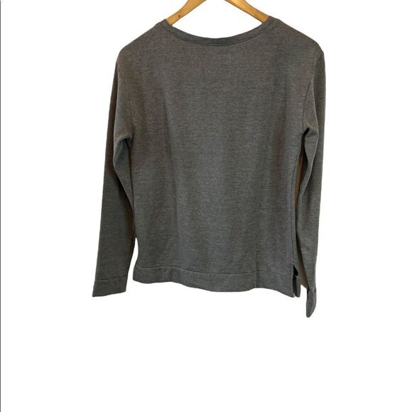 NWOT VICTORIA SECRETSport Grey Metallic Graphic Fleece Lined Pullover Sweatshirt - Picture 7 of 8